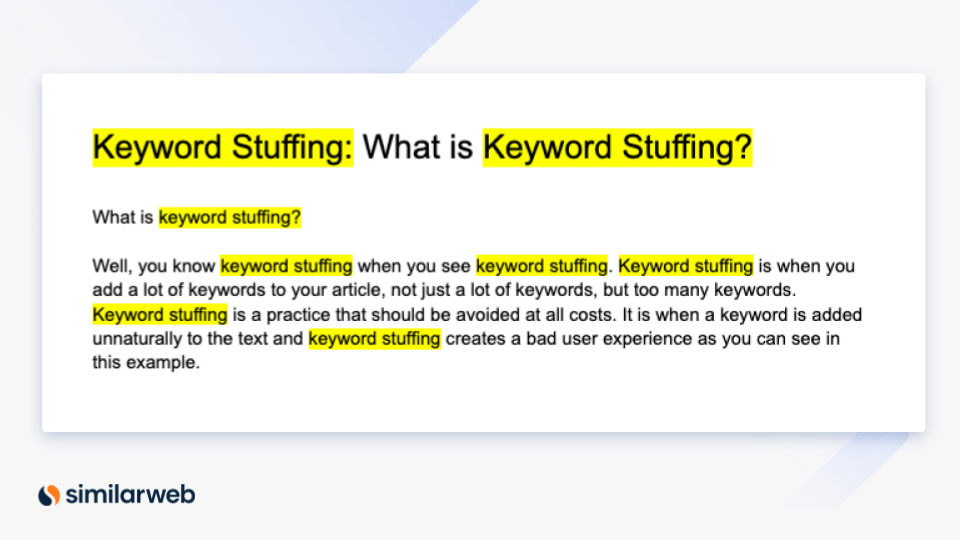 esempio di keyword stuffing